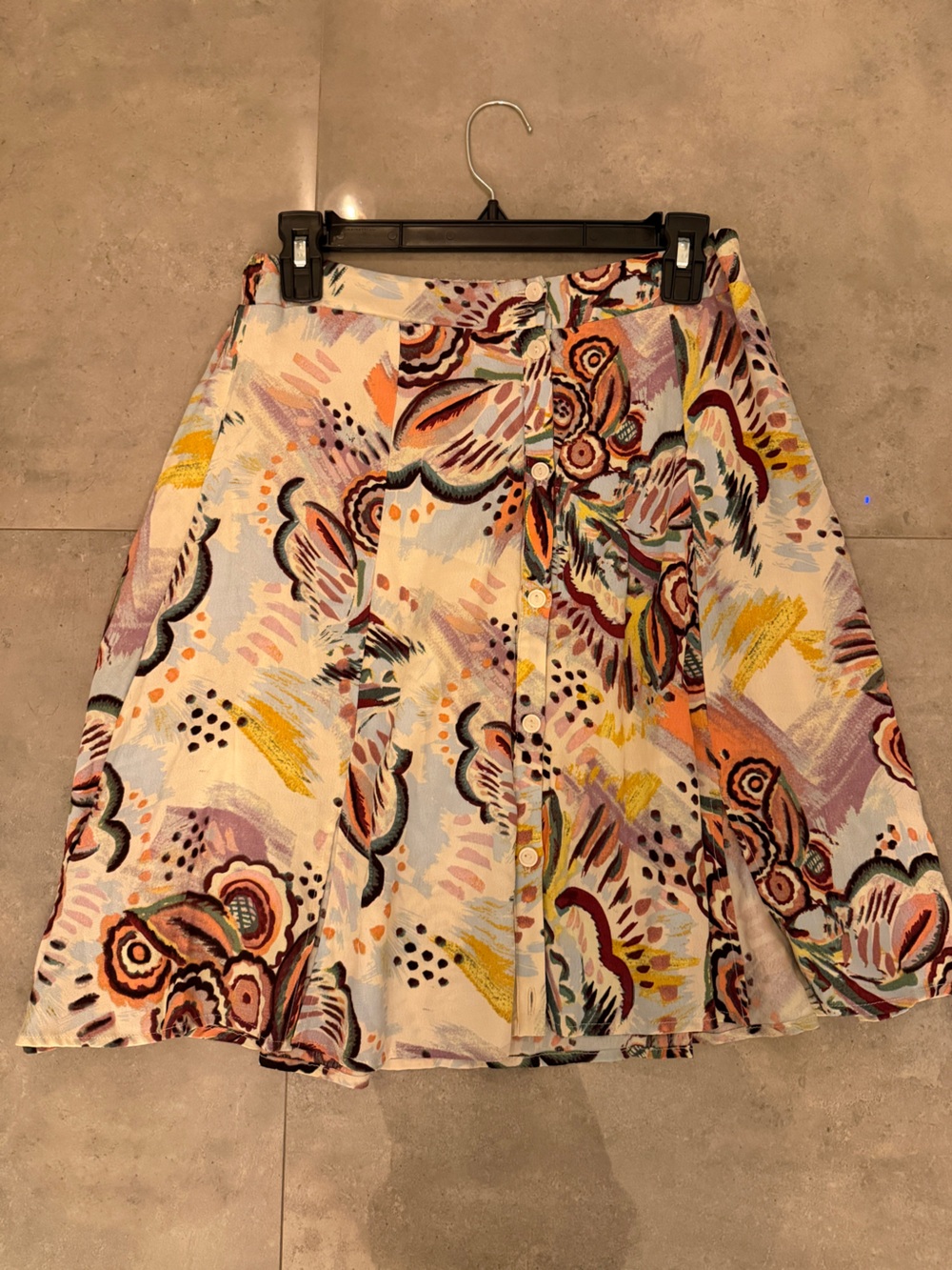 Astr Multicolor Abstract A-Line Skirt | M
